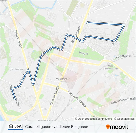 36A Bus Line Map