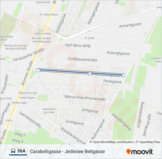 36A Bus Line Map
