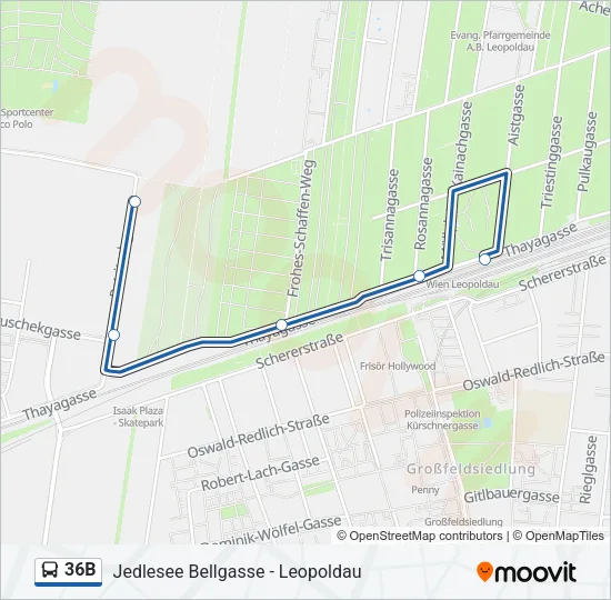 36B Bus Line Map