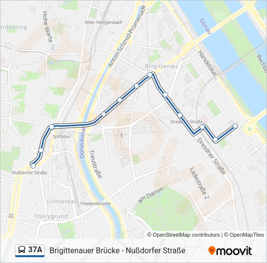 37A Route: Schedules, Stops & Maps - Nußdorfer Straße U (Updated)