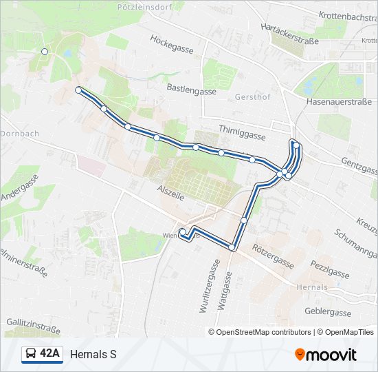 42A bus Line Map