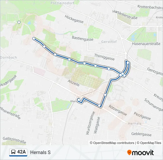 42A Bus Line Map