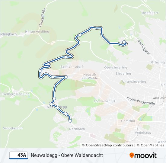 43A bus Line Map