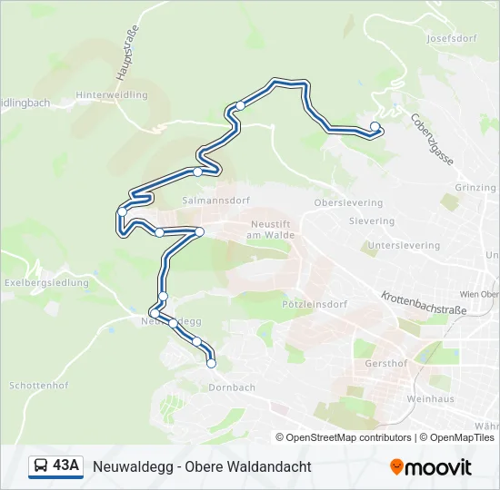 43A Bus Line Map