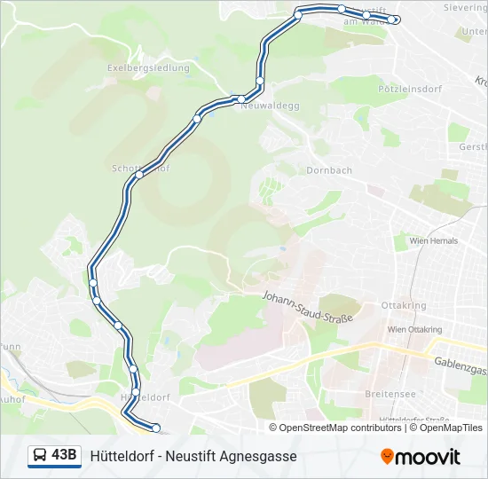 43B Bus Line Map