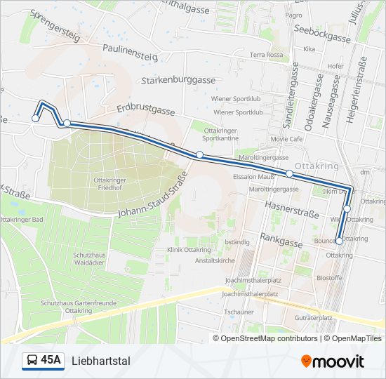 45A bus Line Map