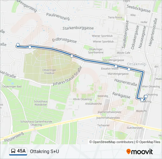45A Bus Line Map