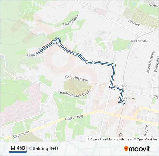 46B Bus Line Map