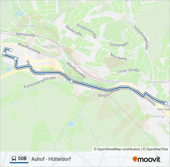 50B Bus Line Map