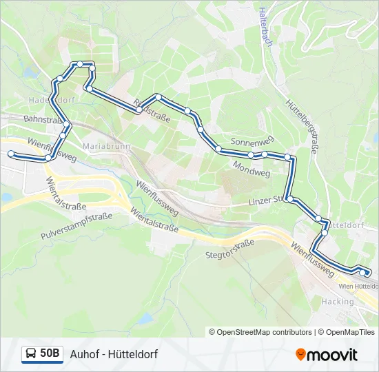 50B Bus Line Map