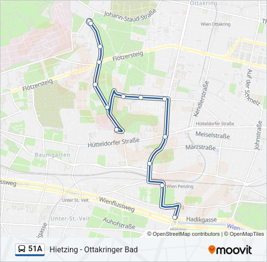 51A Bus Line Map