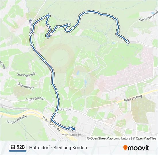 52B Bus Line Map
