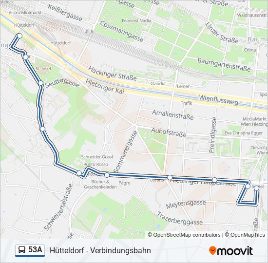 53A bus Line Map