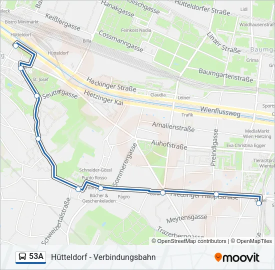 53A Bus Line Map