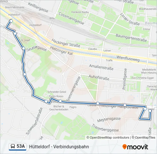 53A Bus Line Map