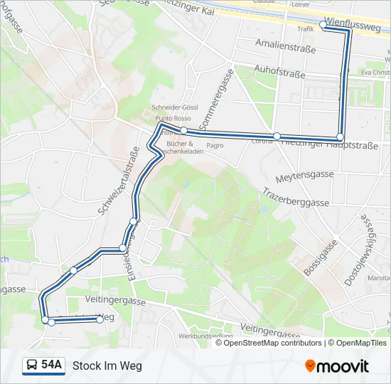 54A Bus Line Map