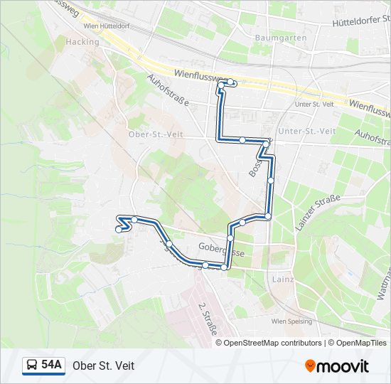 54A bus Line Map