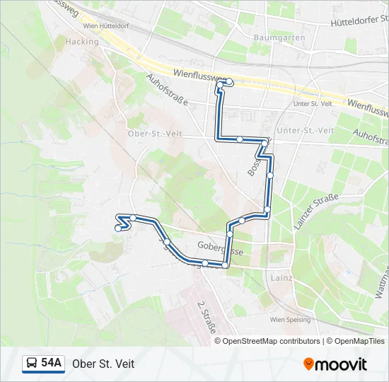 54A Bus Line Map