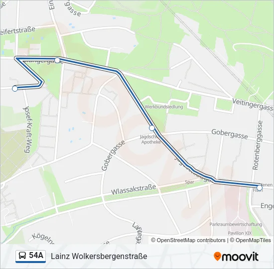 54A Bus Line Map