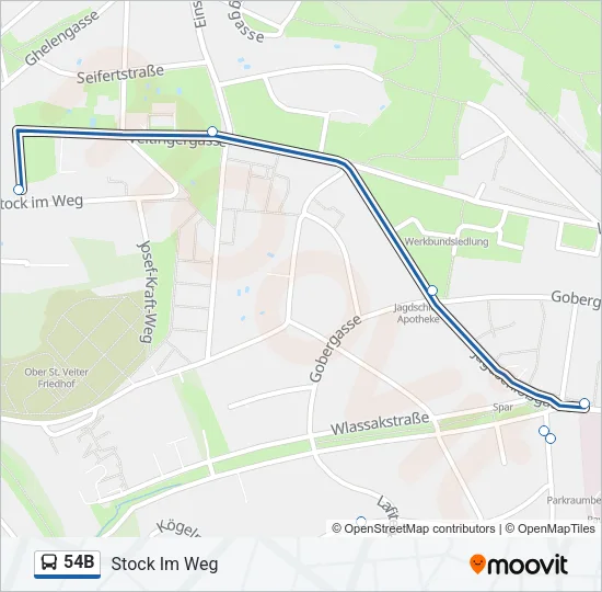 54B Bus Line Map