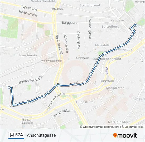 57A Bus Line Map