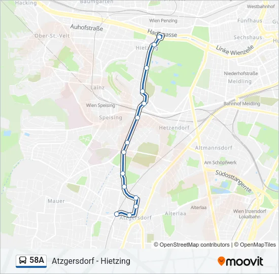 58A Bus Line Map