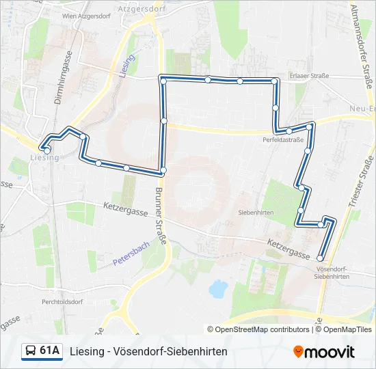 61A Bus Line Map