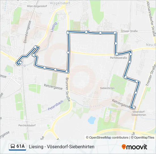 61A Bus Line Map