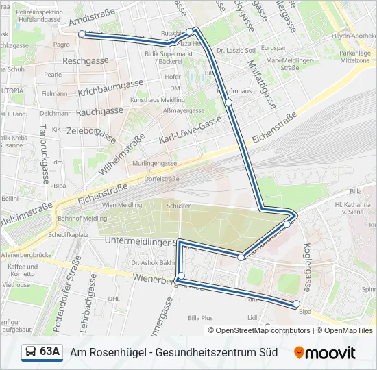 63A Bus Line Map