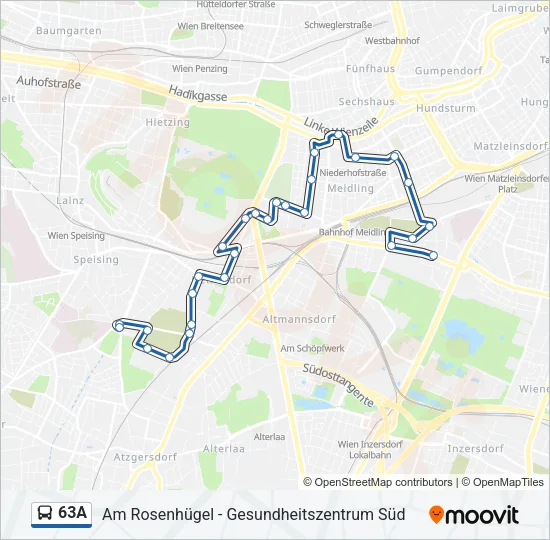 63A Bus Line Map