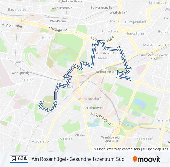 63A bus Line Map