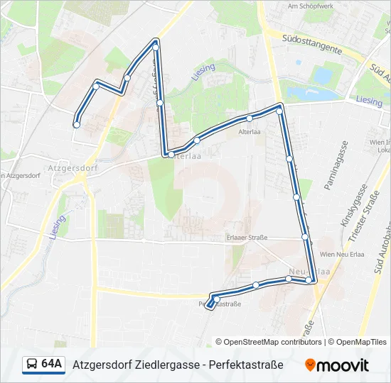 64A Bus Line Map