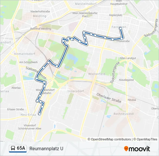 65A Bus Line Map
