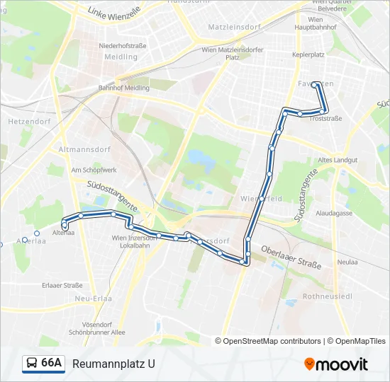 66A Bus Line Map