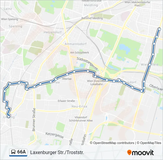66A Bus Line Map