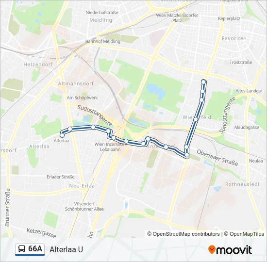 66A Bus Line Map