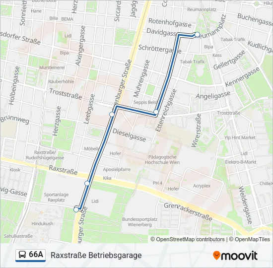 66A Bus Line Map