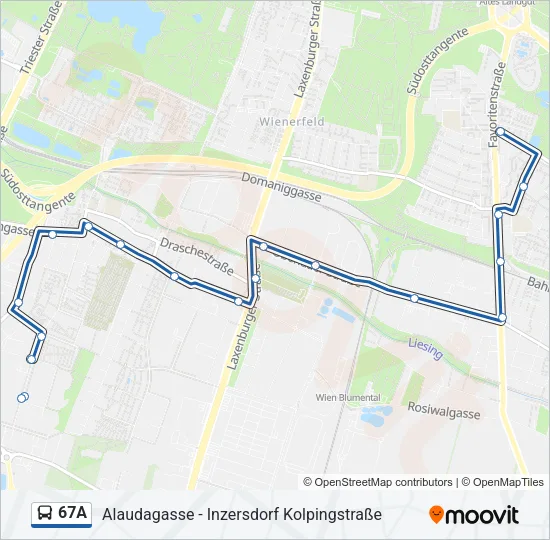 67A Bus Line Map