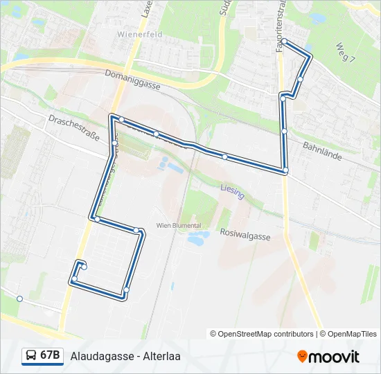 67B Bus Line Map