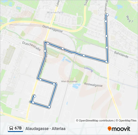 67B Bus Line Map