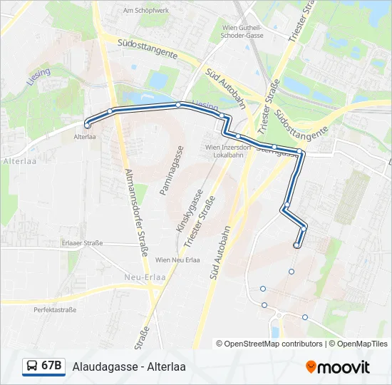 67B Bus Line Map