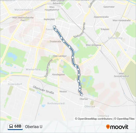 68B Bus Line Map