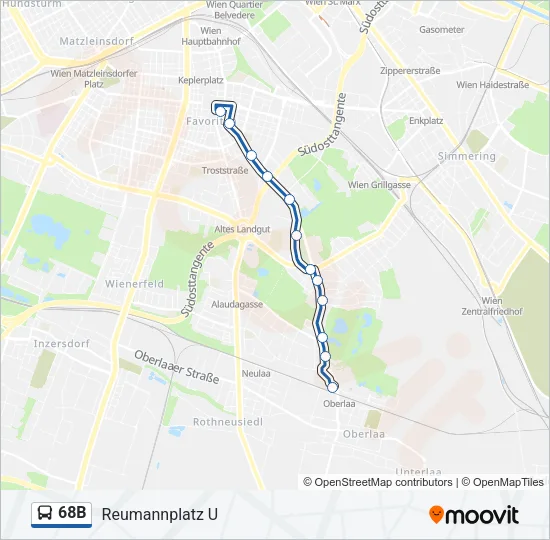 68B Bus Line Map