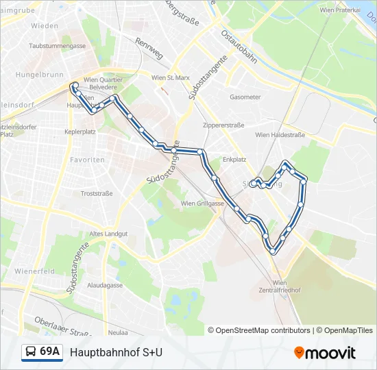69A Bus Line Map
