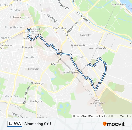 69A Bus Line Map
