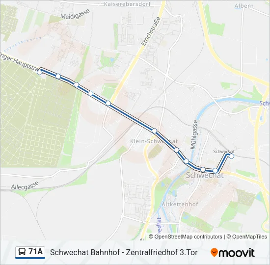 71A Bus Line Map