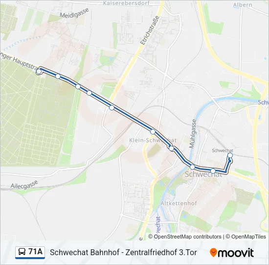 71A Bus Line Map