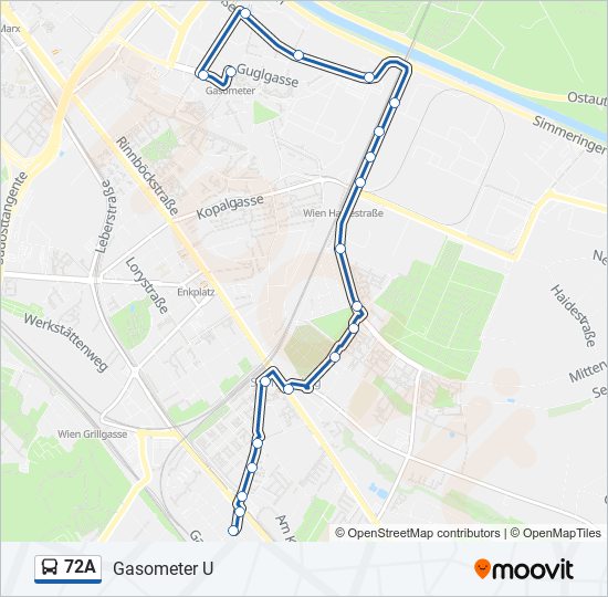 72A bus Line Map