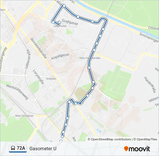 72A Bus Line Map
