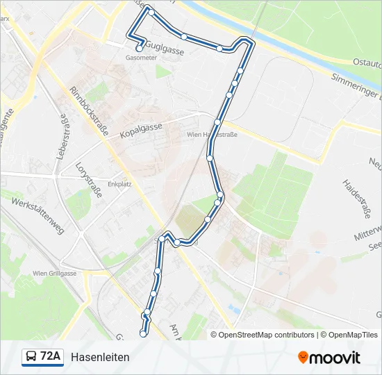 72A Bus Line Map